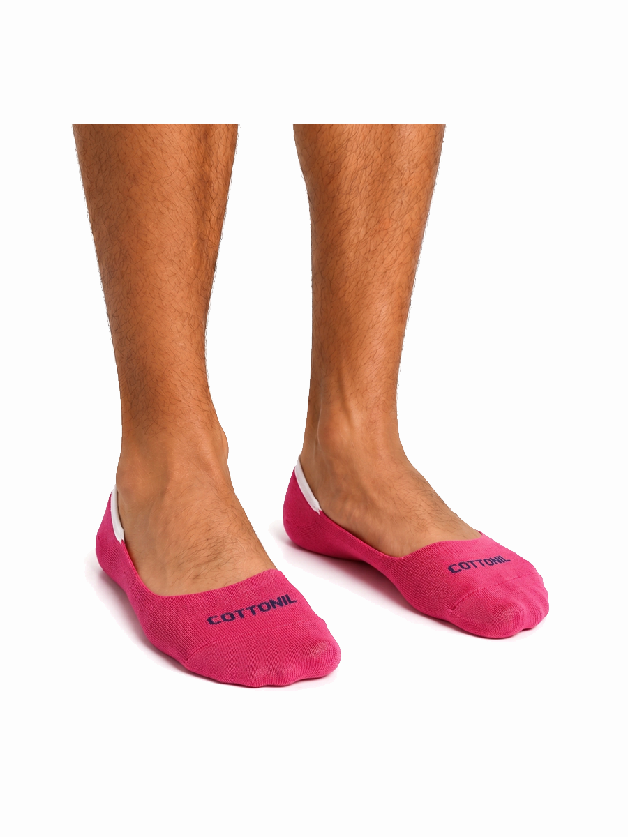 COTTONIL Men's Cotton Summer Footie Socks - Pink
