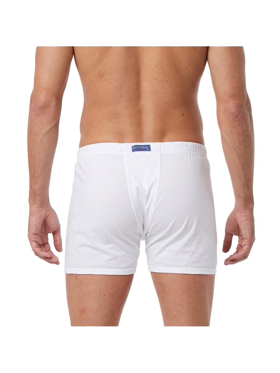 COTTONIL Men's Combed Cotton Boxer Shorts - White