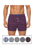 COTTONIL Men's Cotton Printed Boxer Shorts - Dark Colors