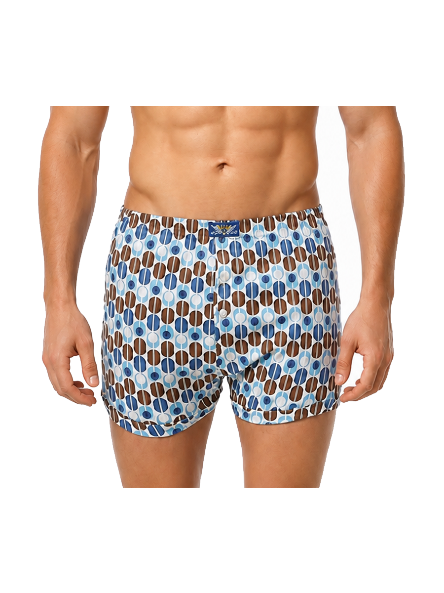 COTTONIL Men's Cotton Printed Boxer Shorts - Dark Colors