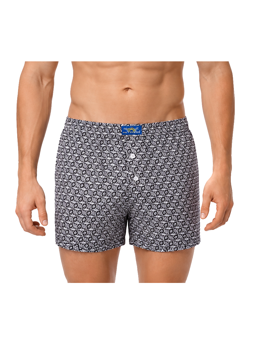 COTTONIL Men's Cotton Printed Boxer Shorts - Dark Colors