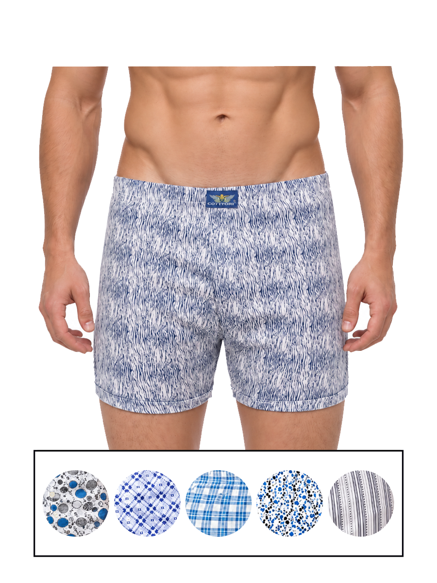 COTTONIL Men's Cotton Printed Boxer Shorts - Light Colors
