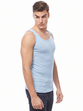 COTTONIL Men's Ribbed Cotton Sleeveless Undershirt - L.Blue