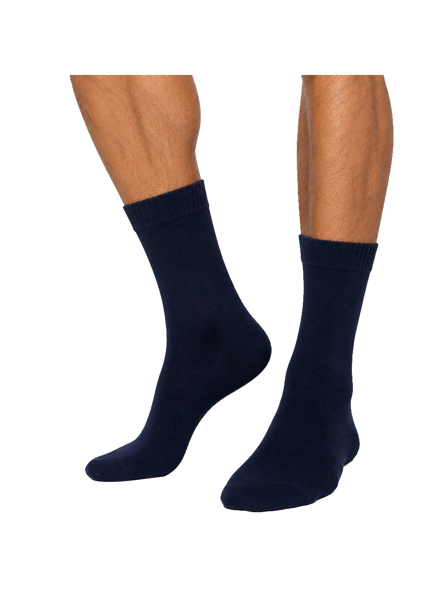 COTTONIL Men's Cotton Cushioned Sole Socks - Navy
