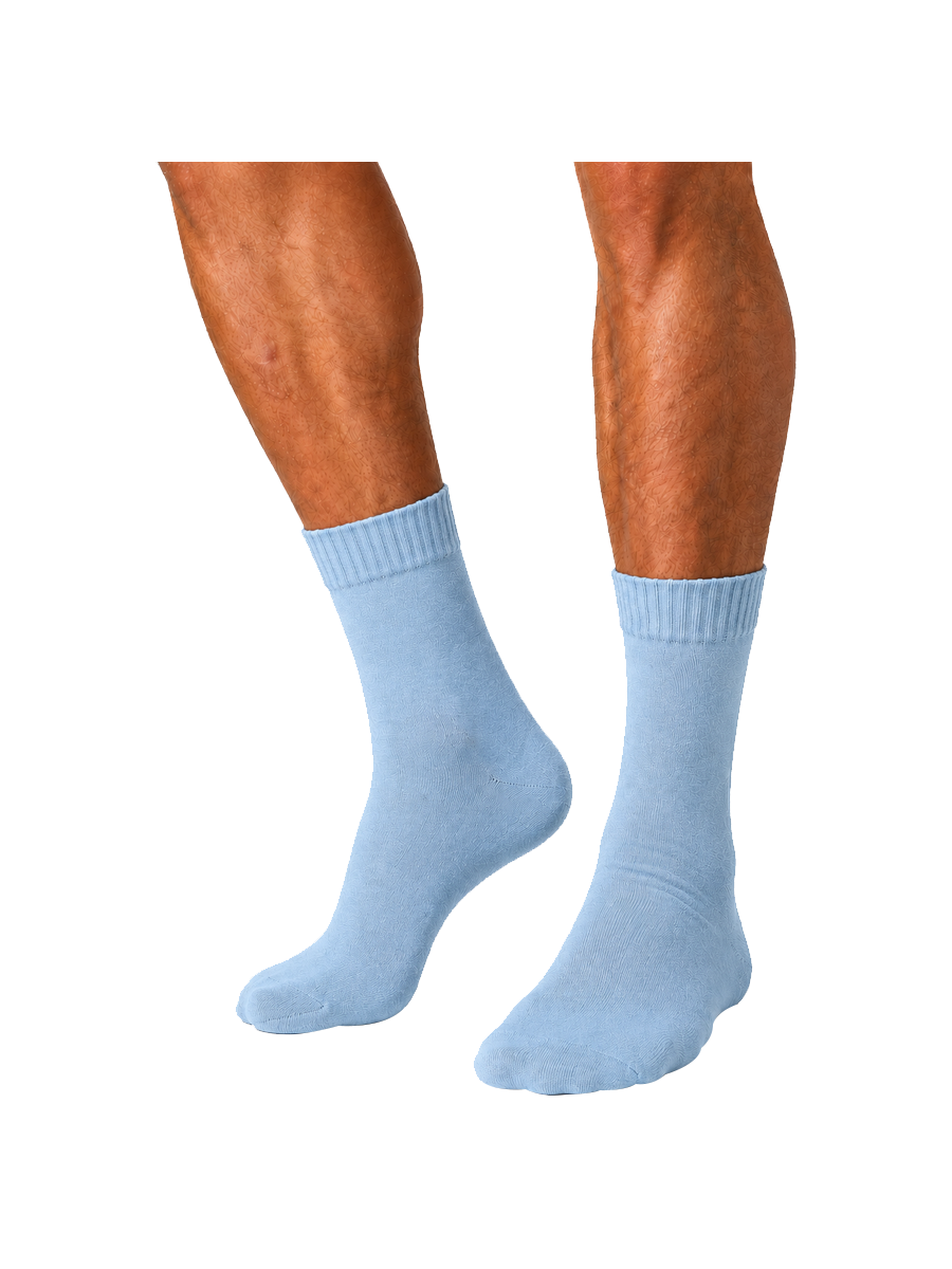 COTTONIL Men's Full-Cushion Cotton Socks - L.Blue