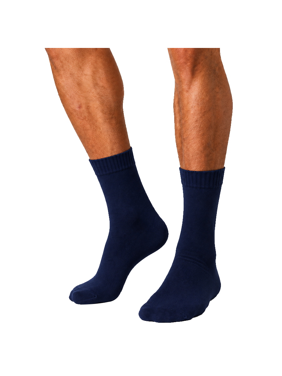 COTTONIL Men's Full-Cushion Cotton Socks - Navy