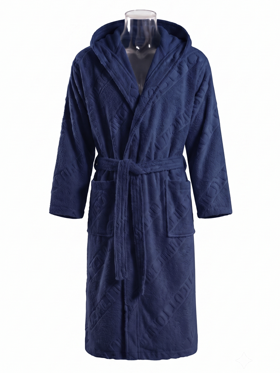 COTTONIL Cotton Bathrobe - Navy