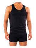 COTTONIL Men's Mercerised Cotton Sleeveless Undershirt - Black