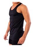 COTTONIL Men's Mercerised Cotton Sleeveless Undershirt - Black