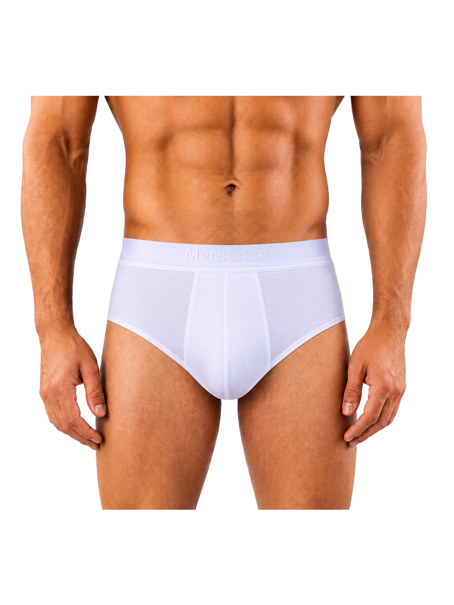 COTTONIL Men's Mercerised Cotton Briefs - White