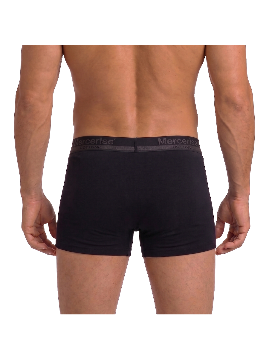 COTTONIL Men's Mercerised Cotton Boxer Briefs - Black