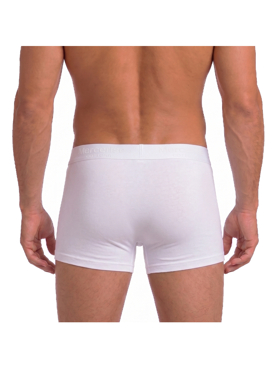 COTTONIL Men's Mercerised Cotton Boxer Briefs - White