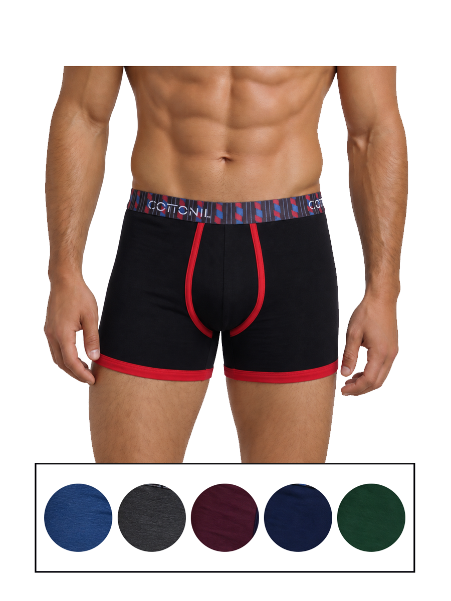 COTTONIL Men's Cotton Laser Boxer Briefs - Assorted Colors