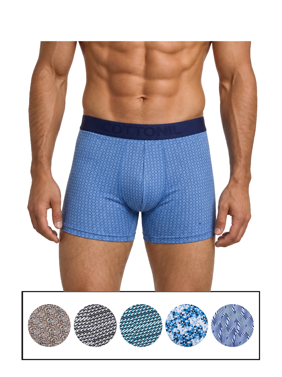 COTTONIL Men's Cotton Design Boxer Briefs - Light Colors