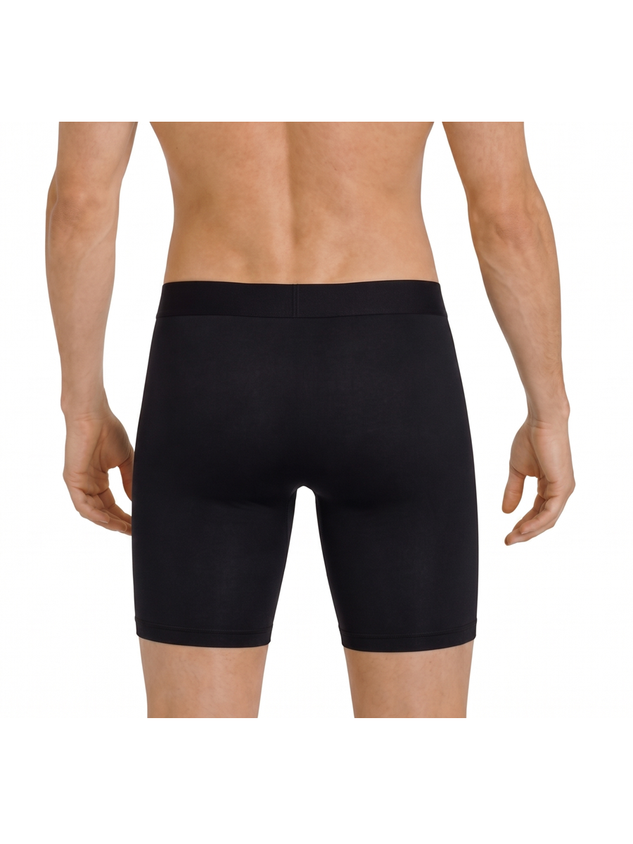 COTTONIL Men's Cotton CN Long Boxer Briefs - Black