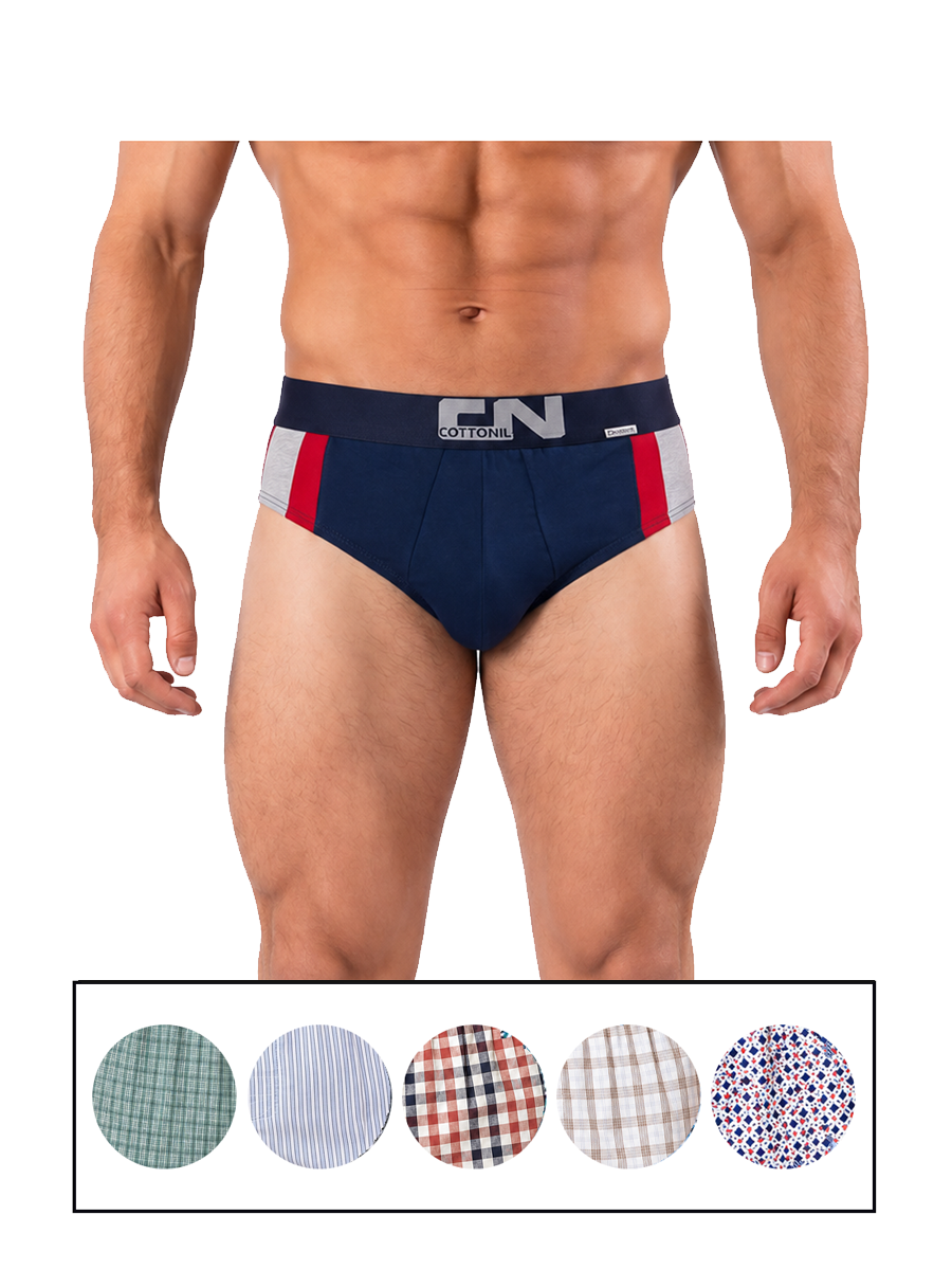 COTTONIL Men's Cotton CN Briefs - Dark Colors