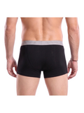COTTONIL Men's Cotton Plain Boxer Briefs - Black