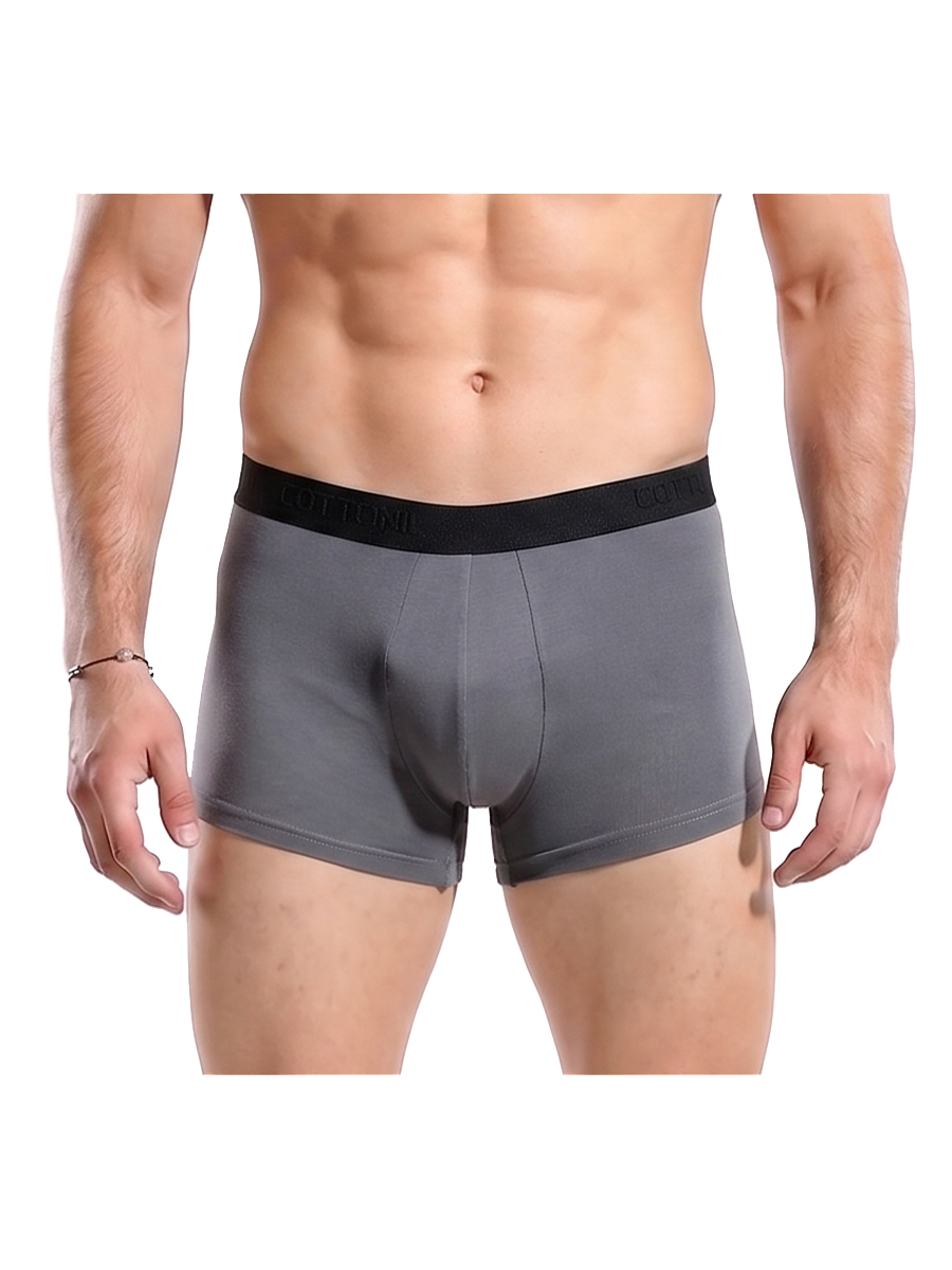COTTONIL Men's Cotton Plain Boxer Briefs - D.Grey