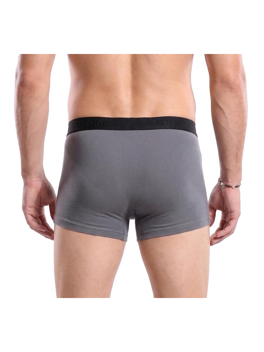 COTTONIL Men's Cotton Plain Boxer Briefs - D.Grey