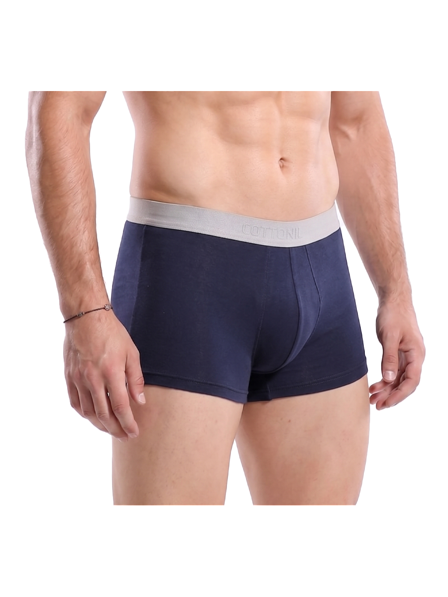 COTTONIL Men's Cotton Plain Boxer Briefs - Navy