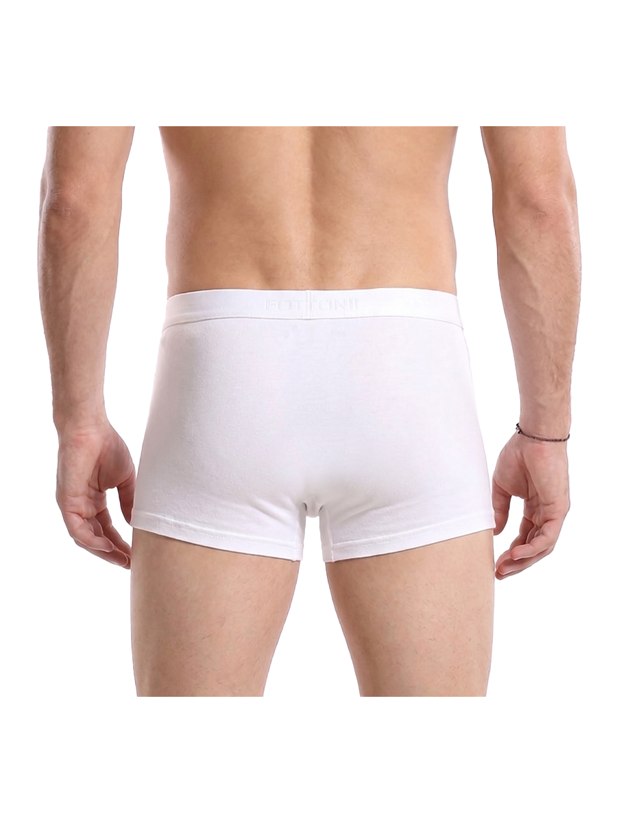 COTTONIL Men's Cotton Plain Boxer Briefs - White