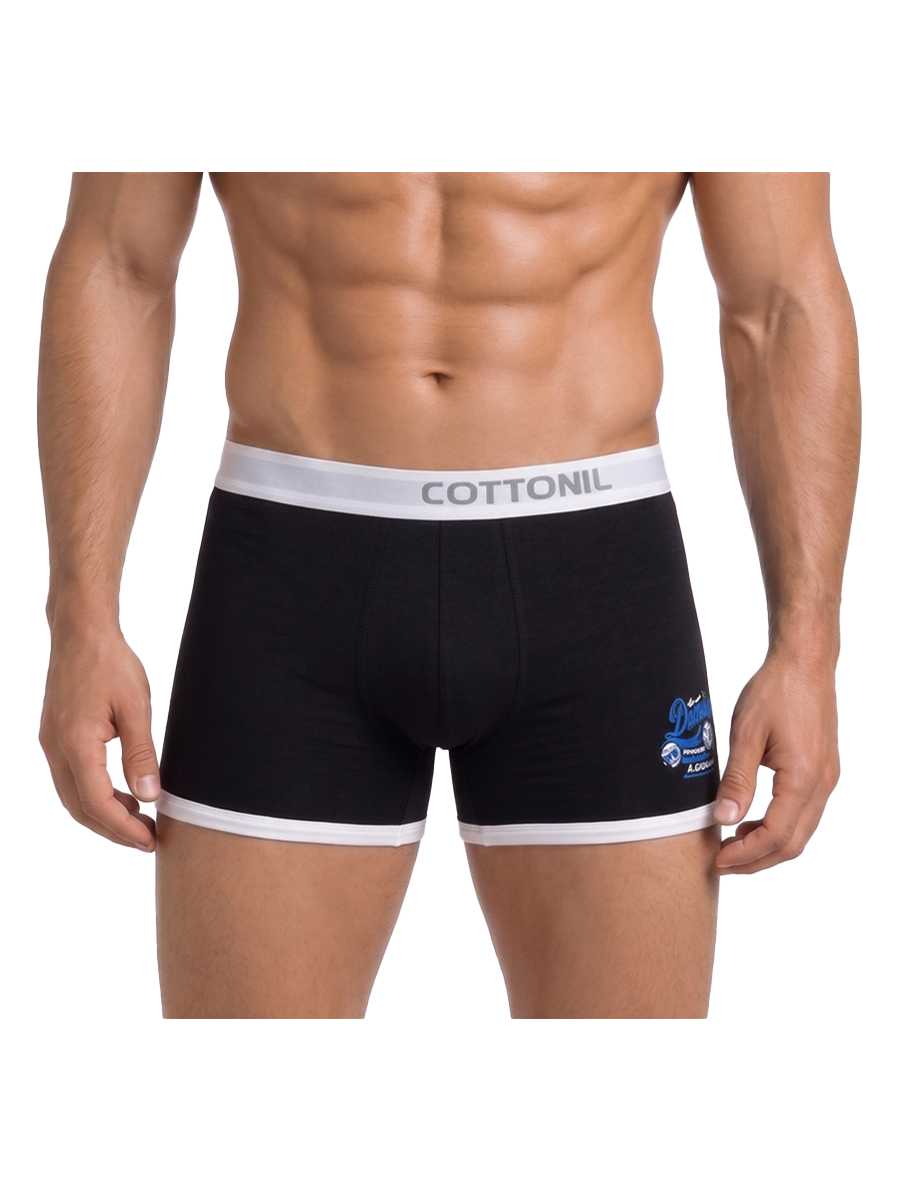 COTTONIL Men's Cotton Relax Boxer Briefs - Black