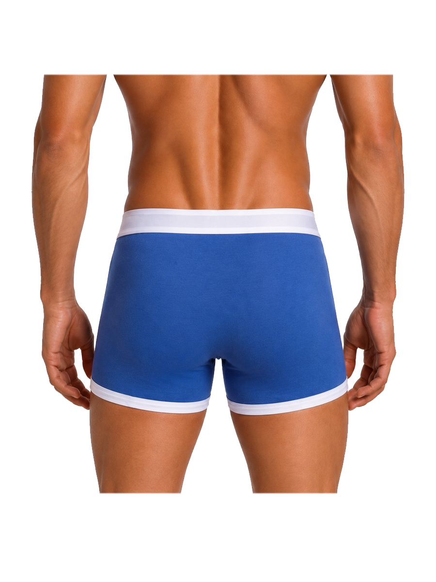 COTTONIL Men's Cotton Relax Boxer Briefs - Blue