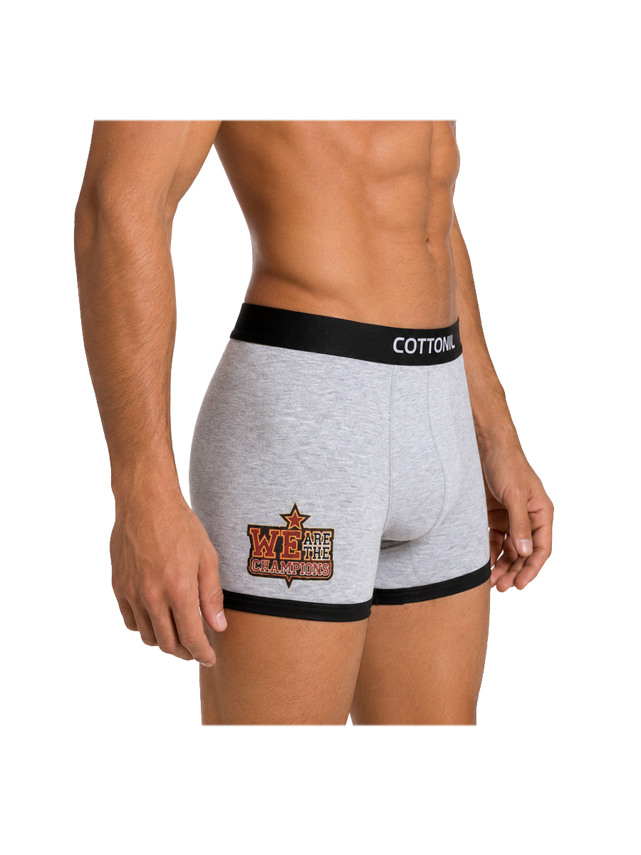 COTTONIL Men's Cotton Relax Boxer Briefs - Grey Melange
