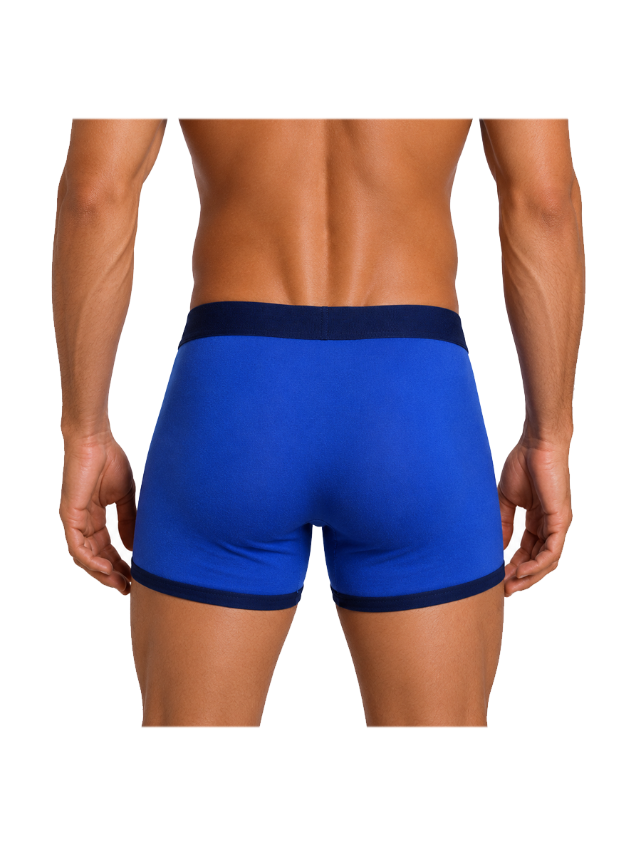 COTTONIL Men's Cotton Relax Boxer Briefs - Mid Blue