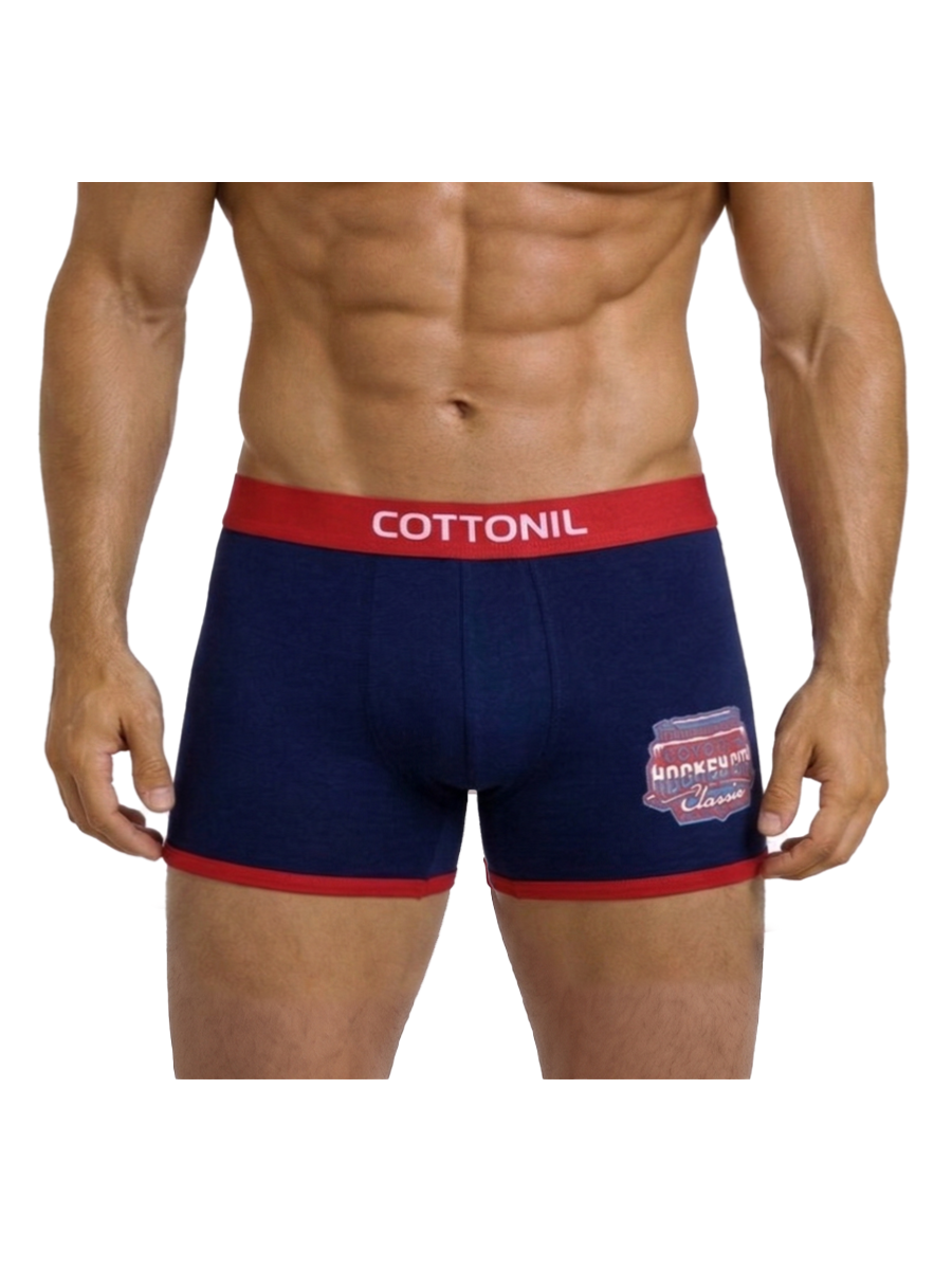 COTTONIL Men's Cotton Relax Boxer Briefs - Navy