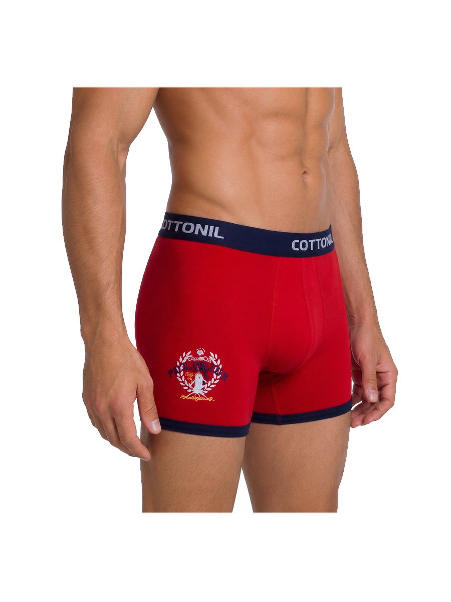 COTTONIL Men's Cotton Relax Boxer Briefs - Red