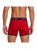 COTTONIL Men's Cotton Relax Boxer Briefs - Red