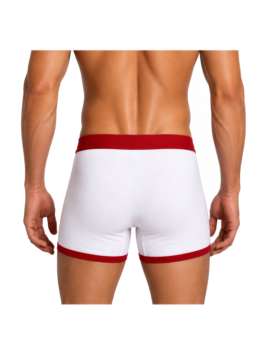 COTTONIL Men's Cotton Relax Boxer Briefs - White