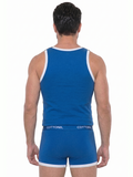 COTTONIL Men's Cotton Sleeveless Relax Underwear Set - Blue