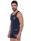 COTTONIL Men's Cotton Sleeveless Relax Underwear Set - Navy