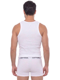 COTTONIL Men's Cotton Sleeveless Relax Underwear Set - White