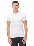 COTTONIL Men's Cotton Stretch O-Neck Short-Sleeve Undershirt - White