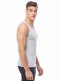 COTTONIL Men's Cotton Stretch Sleeveless Undershirt - Grey Melange