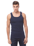 COTTONIL Men's Cotton Stretch Sleeveless Undershirt - Navy