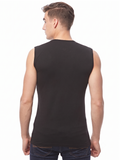 COTTONIL Men's Cotton Stretch O-Neck Cut Top Undershirt - Black