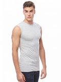 COTTONIL Men's Cotton Stretch O-Neck Cut Top Undershirt - Grey Melange