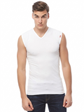 COTTONIL Men's Cotton Stretch V-Neck Cut Top Undershirt - White
