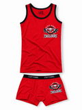 COTTONIL Babies Cotton Turbo Top & Boxer Briefs Set - Red