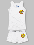 COTTONIL Babies Cotton Turbo Top & Boxer Briefs Set - White