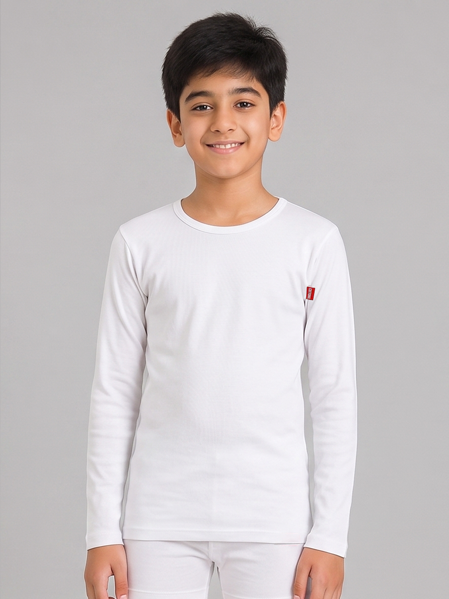 COTTONIL Babies Cotton Stretch Long-Sleeve Undershirt - White
