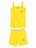 COTTONIL Babies Cotton Heart Top & Shorts Set - Yellow
