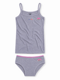 COTTONIL Babies Cotton Heart Top & Culottes Set - Grey Melange
