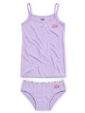 COTTONIL Babies Cotton Heart Top & Culottes Set - Lavender