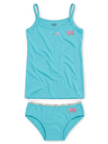 COTTONIL Babies Cotton Heart Top & Culottes Set - Turquoise