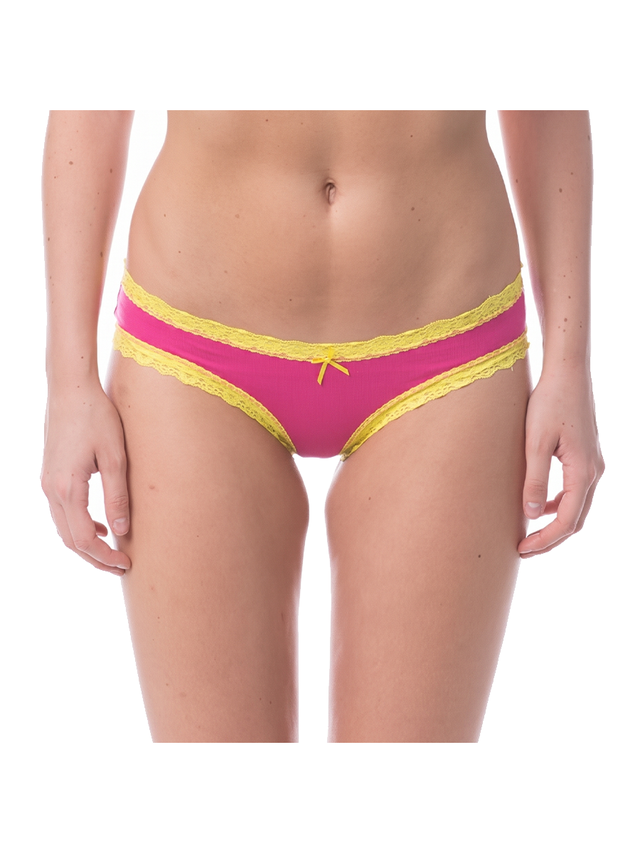 COTTONIL Women's Cotton Candy Fancy Lace Bikini Briefs - Fuchsia